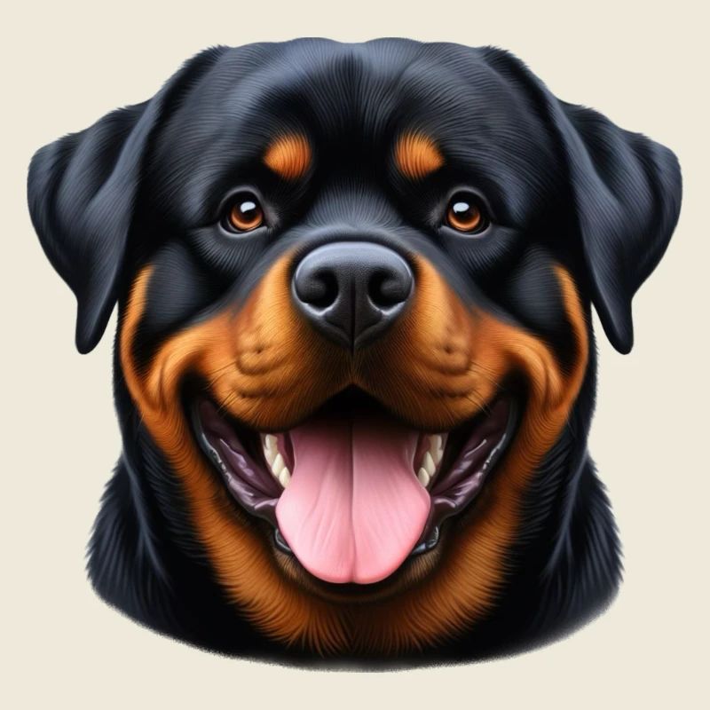 Un Rottweiler heureux