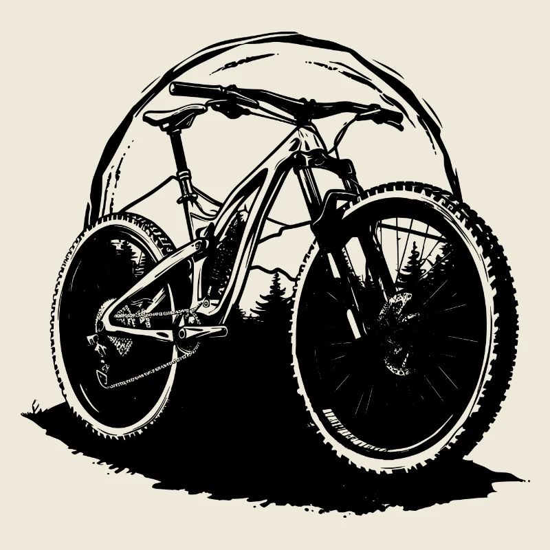 Mountainbiking Zeichnung