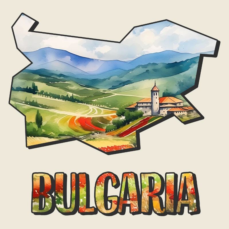 Carte à l’aquarelle de la Bulgarie