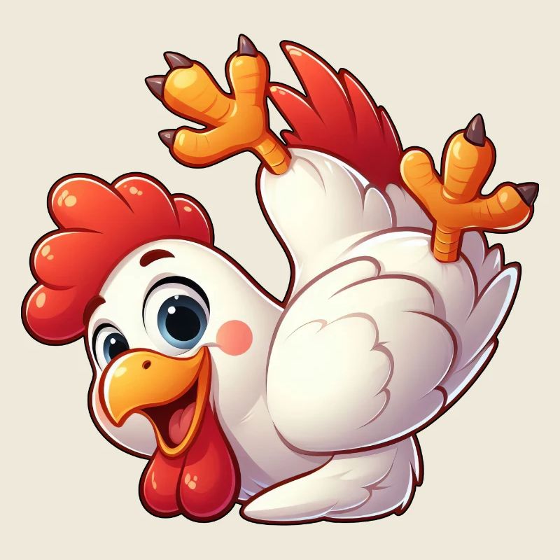 Poule Poule Coq Équilibre Sur La Tête Acrobatiques