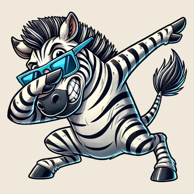 Cooles Zebra das den Dab Tanz macht
