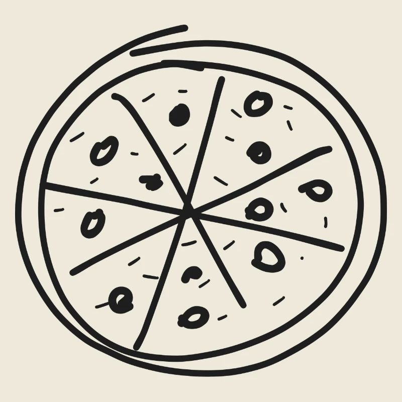 Pizza Line Art dessinée à la main