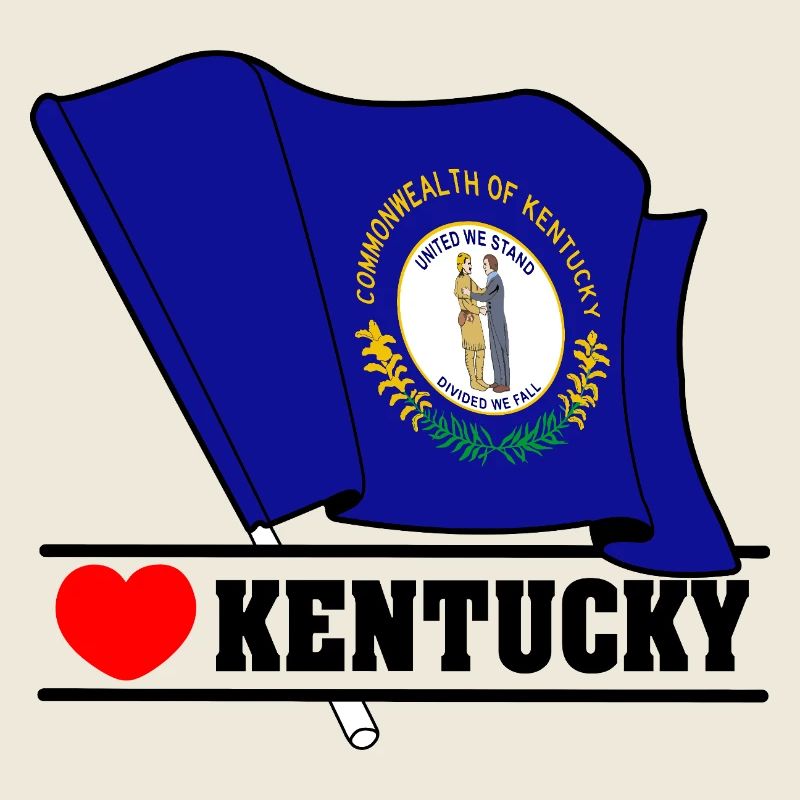 Flag Kentucky heart KENTUCKY