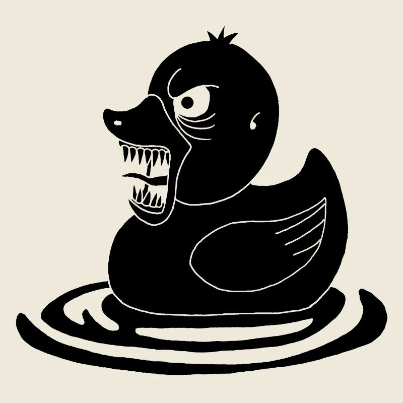 Schwarze dämonische Ente