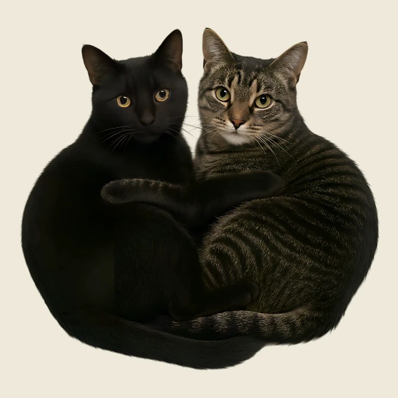 Zwei Katzen beim Kuscheln