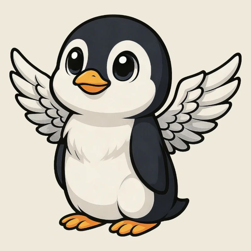 Cute Penguin Angel