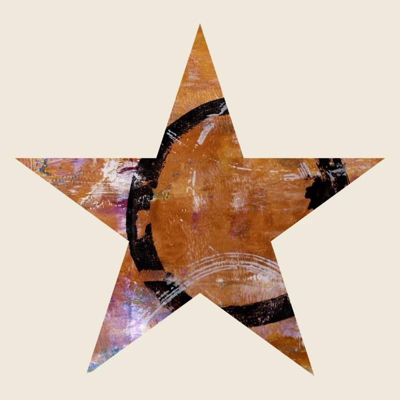Star - Five Prongs - Symbol - Monoprint - Circle