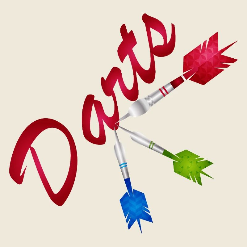 Colorful darts with darts lettering