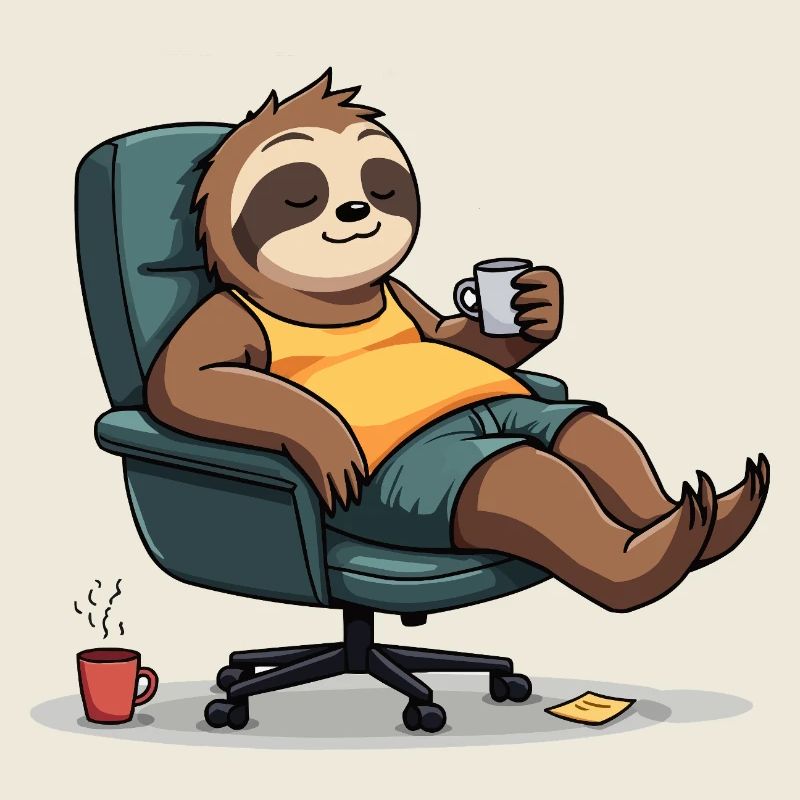 Büro? Erst mal Kaffee! – Sloth Style