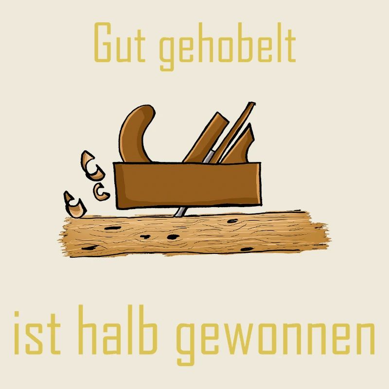 Rustikaler Holzbau mit Spruch