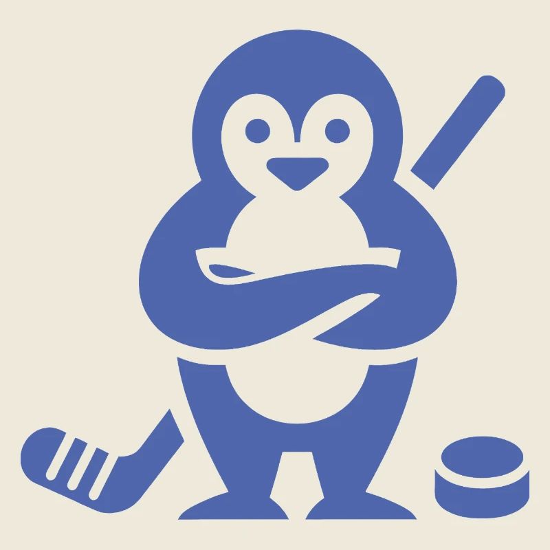 Minimalistisch Pinguin Eishockey Silhouette Sport