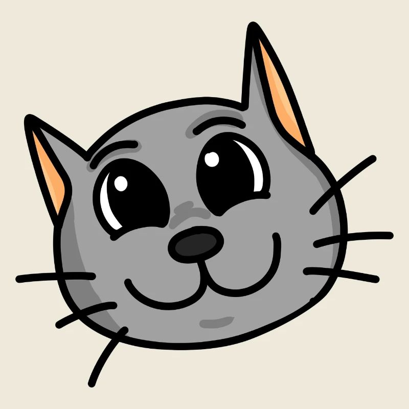 Funny Animal Head Cat
