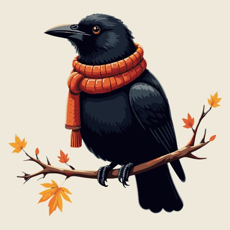 Corbeau d’Automne en Écharpe