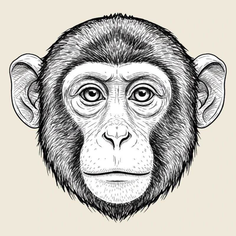 Portrait de singe expressif