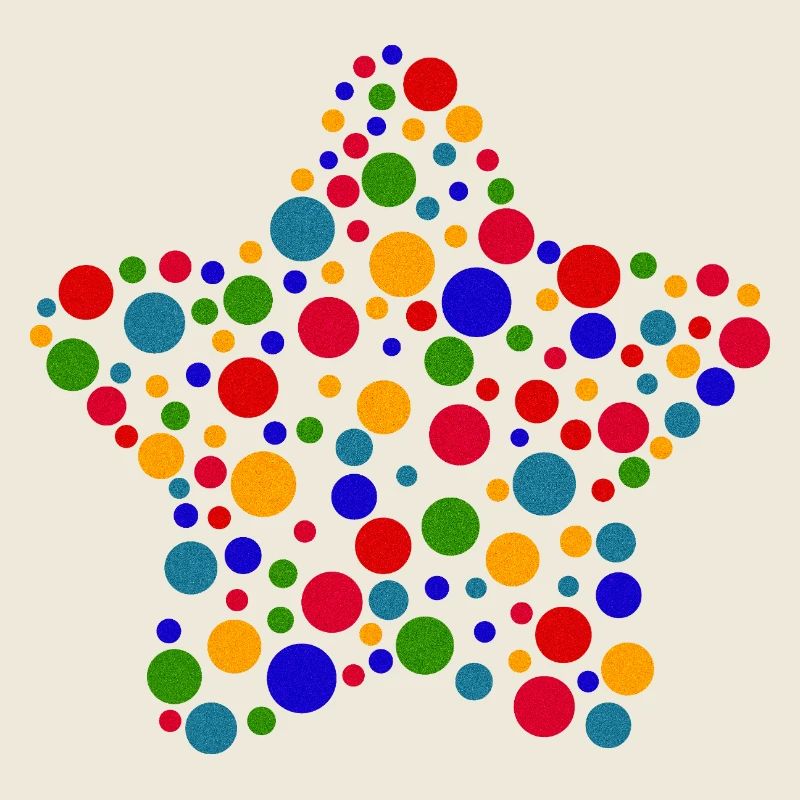 T-shirt étoile tachetée | Graphique de points colorés