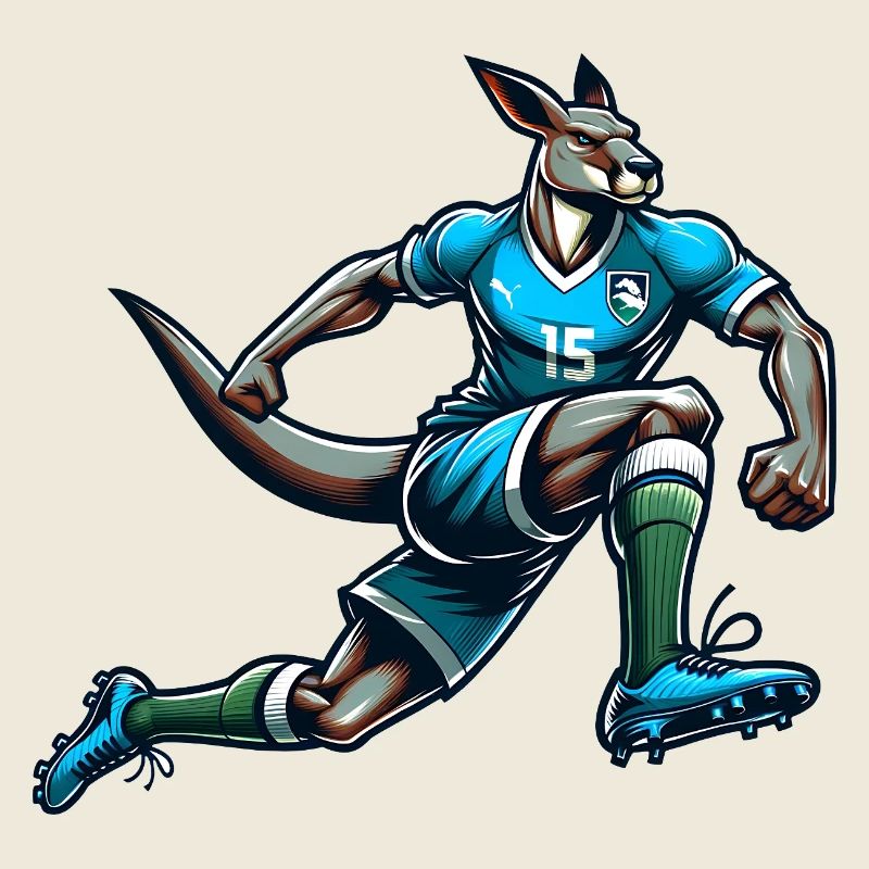 Football Kangaroo Striker Number 15 Team Australia