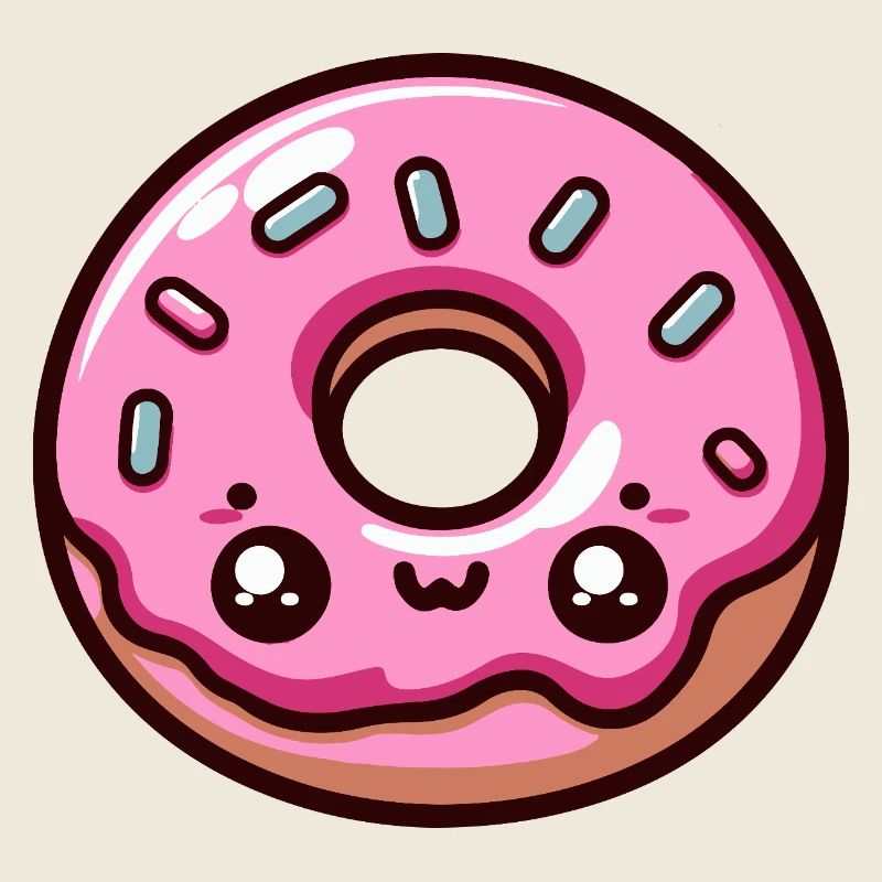 Pastel pink kawaii donut