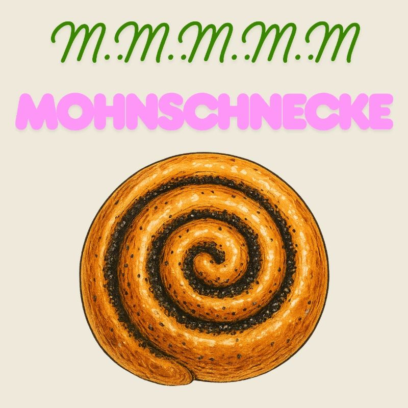 Mohnschnecke Spiral Pink Schrift Dessert 