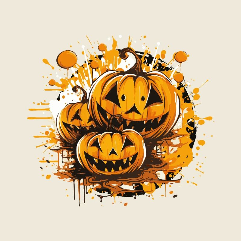 Kürbis-Splatter Halloween Kunst