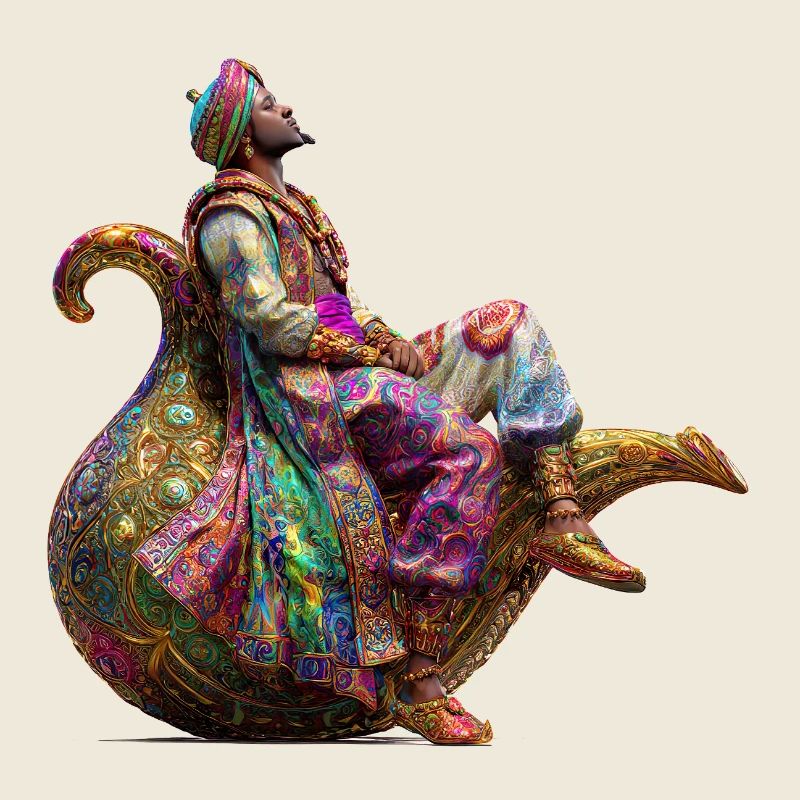 Le fantôme de la lampe, robe de kaléidoscope