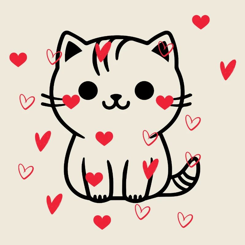 Chat cœur cœur 