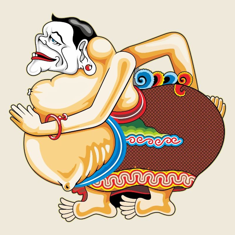 Lebendige Hula-Karikatur