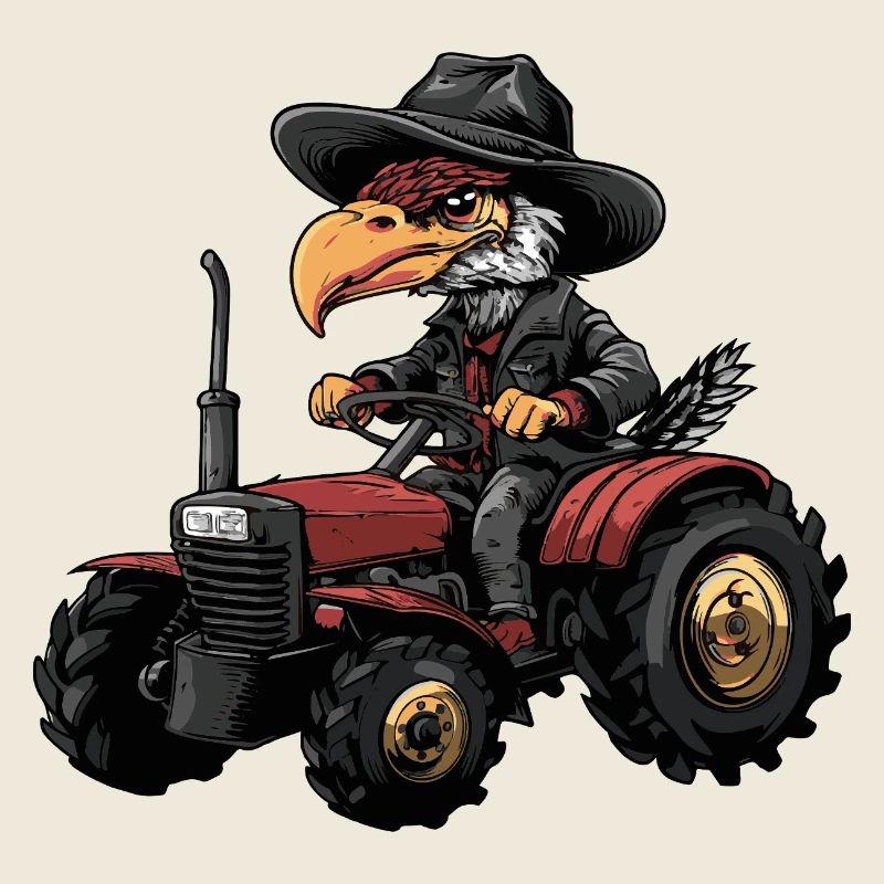 Harpyie Vogel Traktor Farmer
