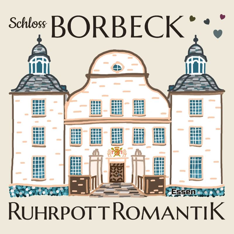 Essen, dessin à la main Château de Borbeck, Ruhrpott