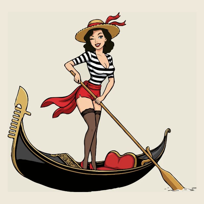 Italy Venice gondola pinup