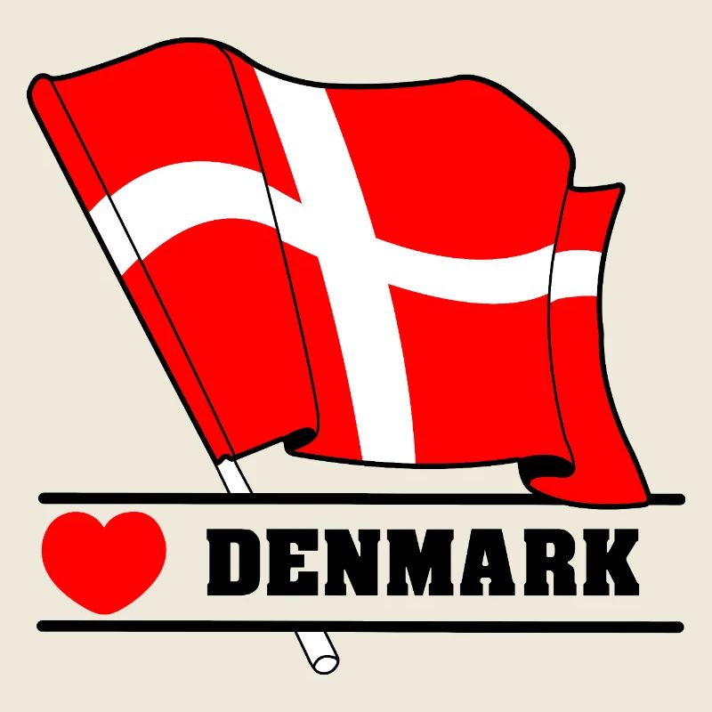DANEMARK – Drapeau avec cœur