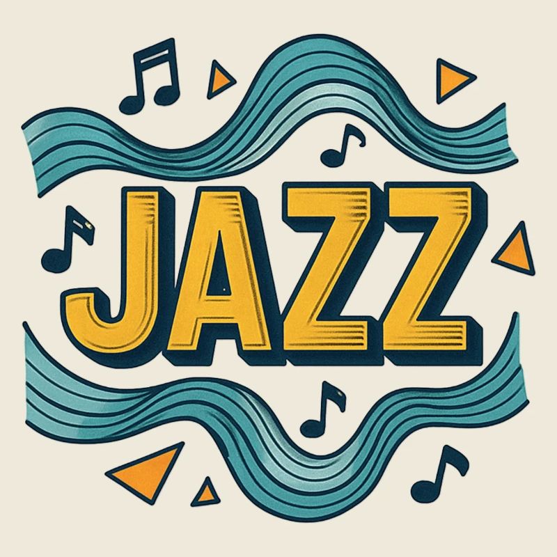 Music Jazz Graphic Design Blue and Yellow