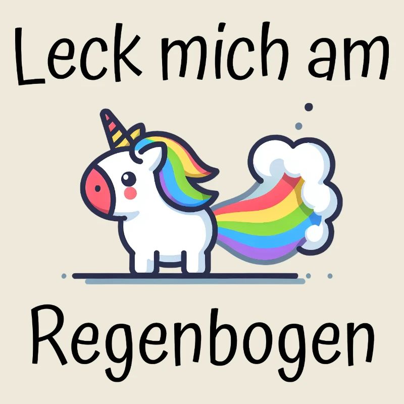 Leck mich am Regenbogen Einhorn Spruch