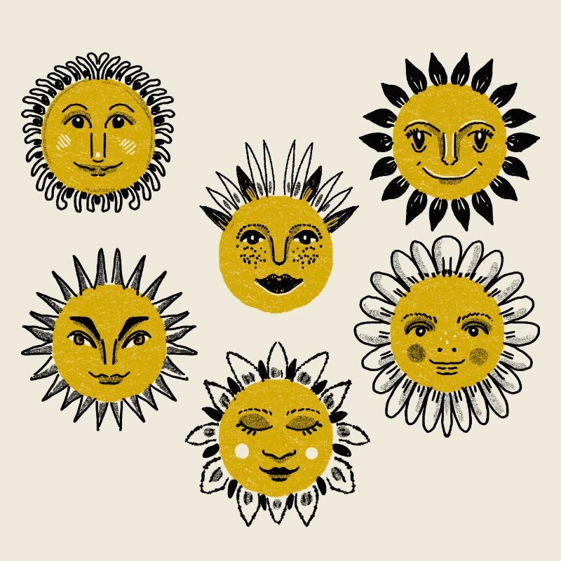 Sonnen Gesichter Kaleidoskop