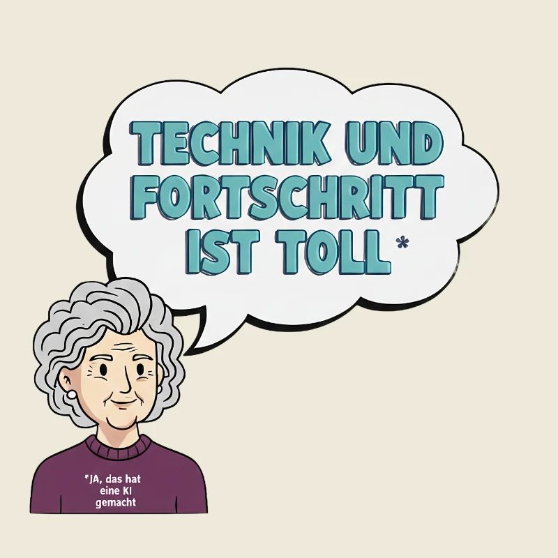 Technikliebe mit Oma Comic