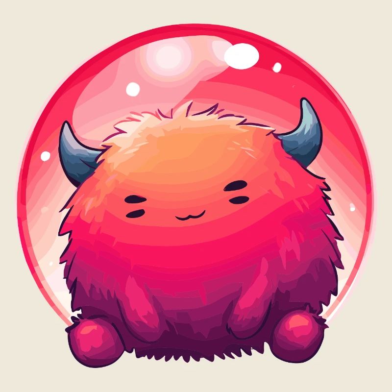 Dégradé du visage de monstre duveteux