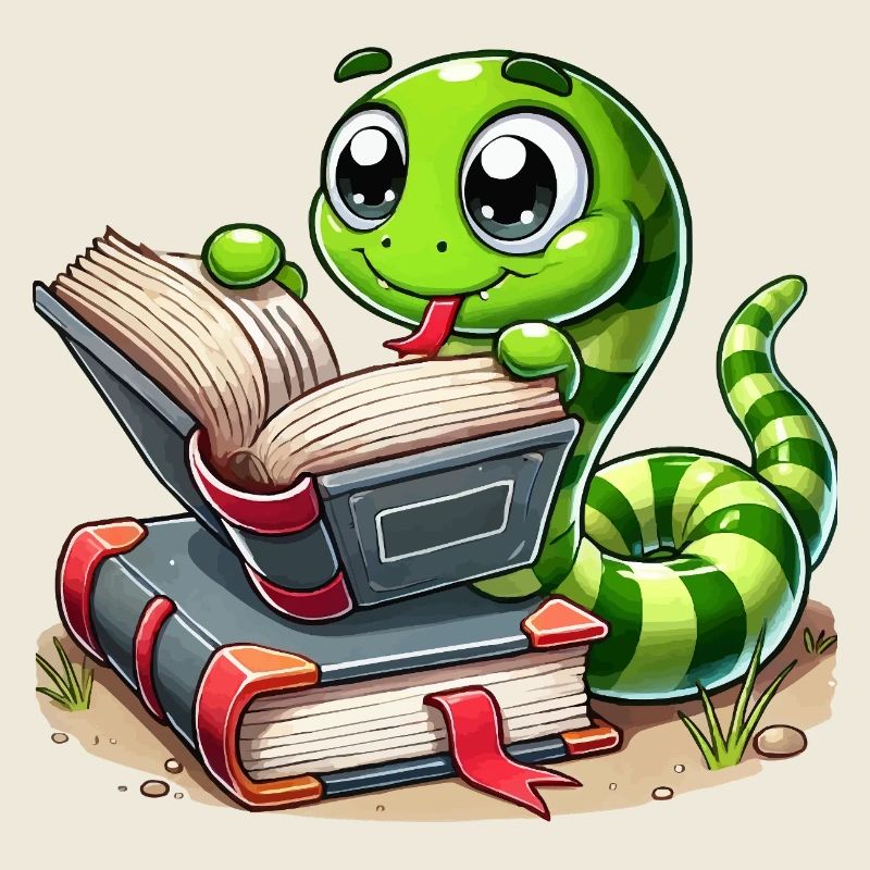 Lese Schlange mit Büchern