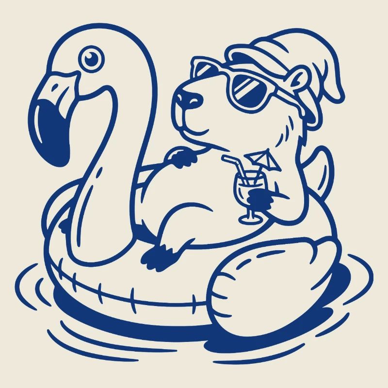 Capy flotteur de flamants
