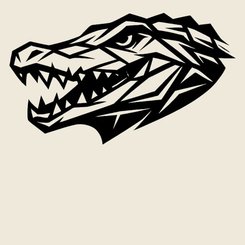 Krokodil mit geometrischem Stil