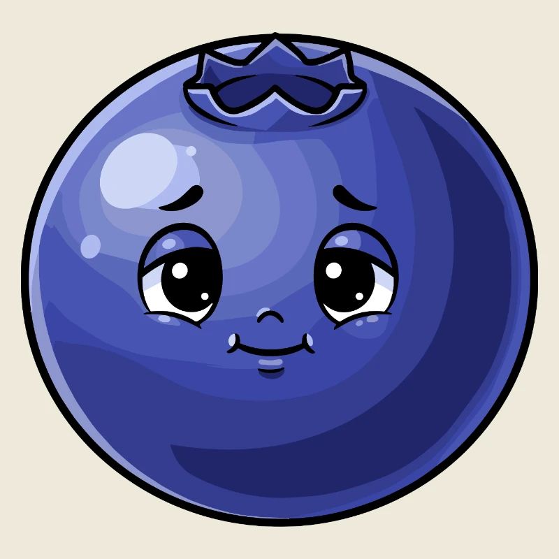 Visage de myrtille de Kawaii