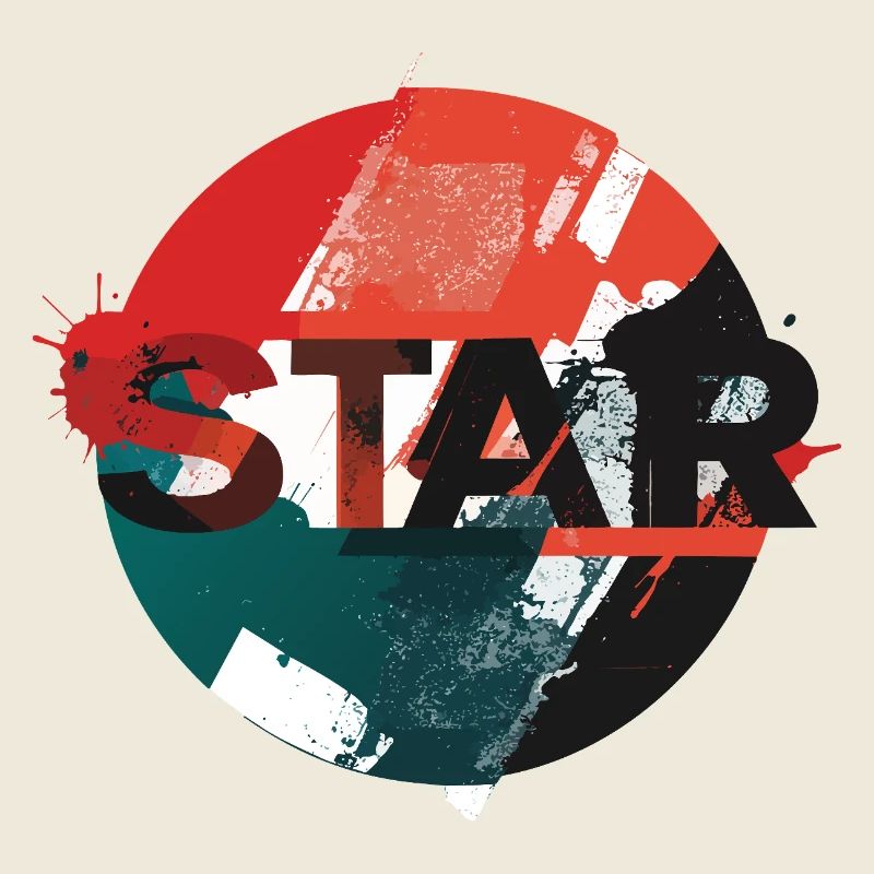 Star Grunge Circle Design