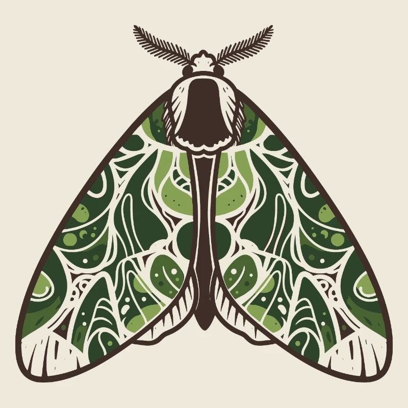 Papillon de nuit feuilluaire verdoyant