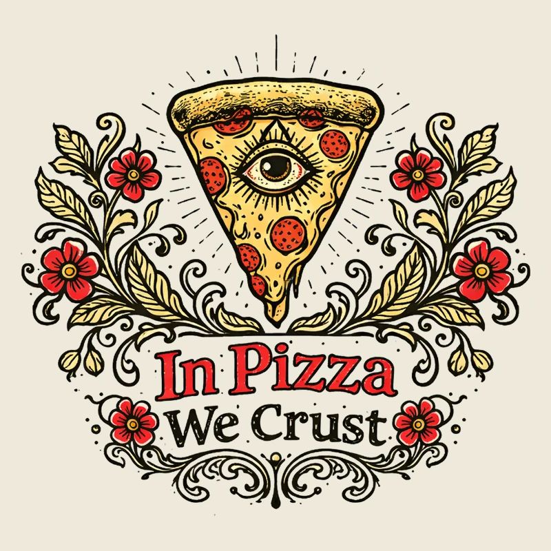 In Pizza We Crust Floral Crest
