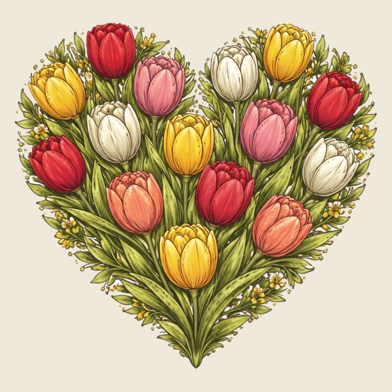 Bouquet de cœur de tulipe