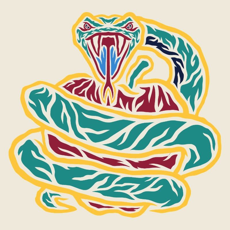 Néon serpent enroulé