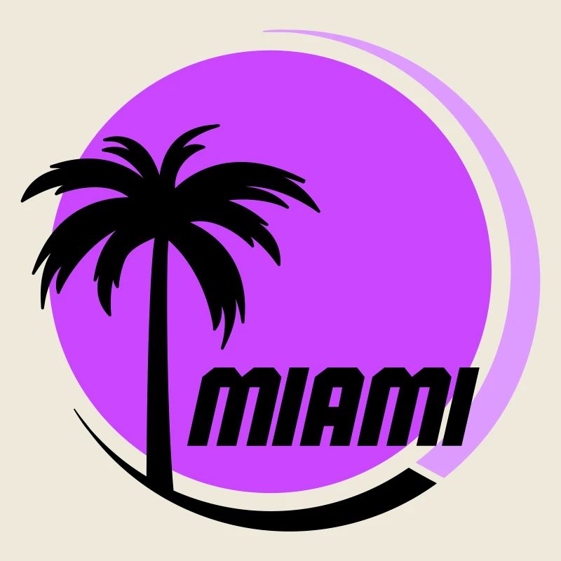 Miami Palmen Neon Retro