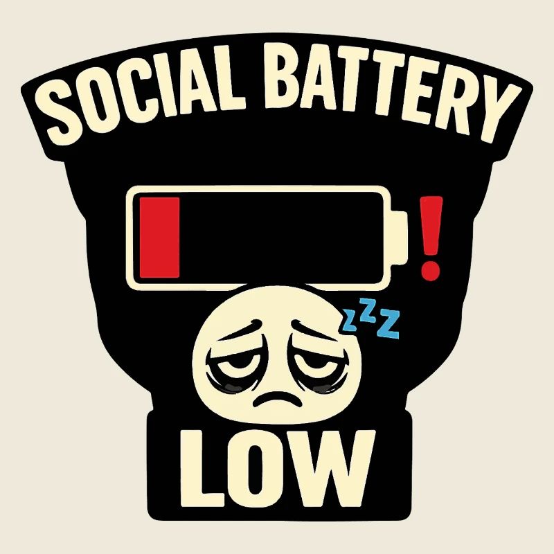 Social Battery Low Tee – urkomischer Introvertiertenhumor