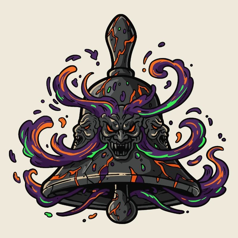 Totenkopf Glocke Neon