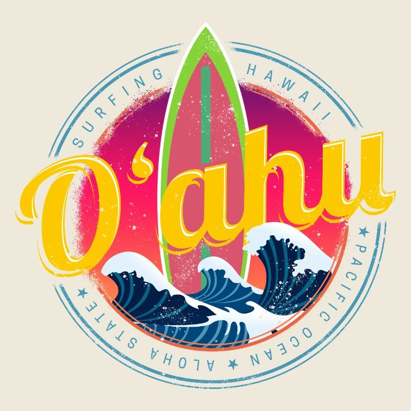 Souvenir vintage de surf pour vacances à Oahu on Hawaii