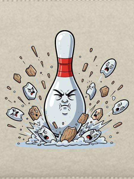Exploding Bowling Pin Cartoon