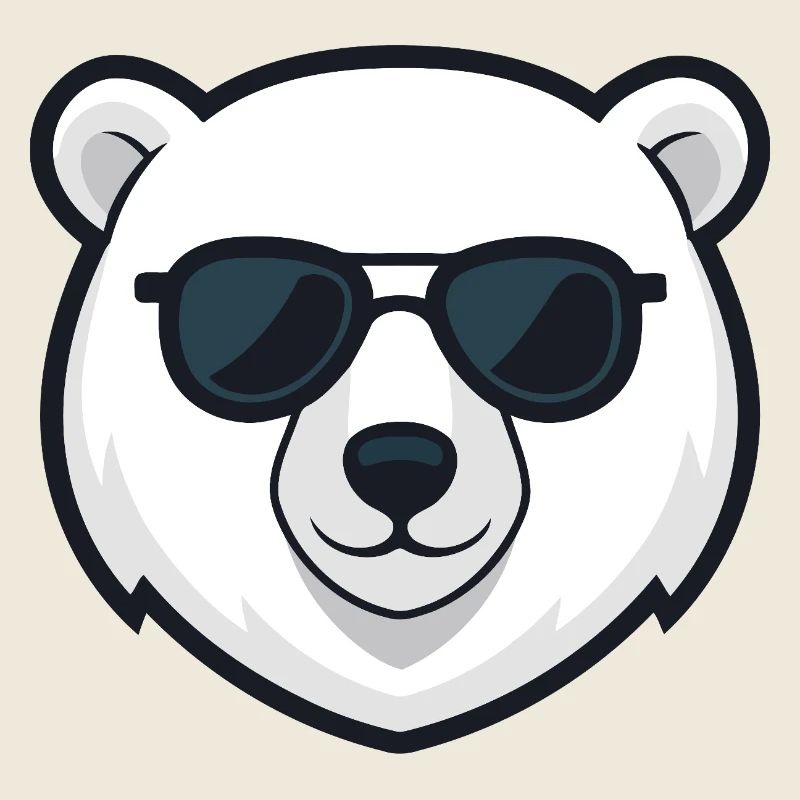 Polar Bear Black Glasses